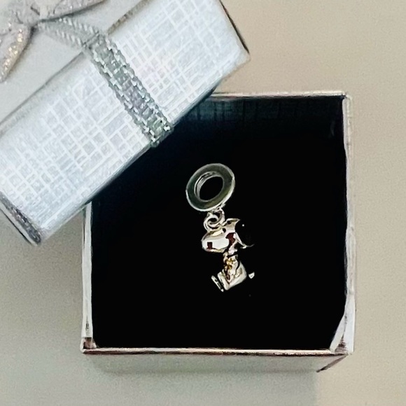 Peanuts SNOOPY & WOODSTOCK Sterling Silver S925 Dangle Charm with Gift Box NEW - Picture 7 of 9